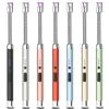 Electronic Candle Lighter USB Rechargeable Windproof Arc Lighter with LED Night Lighting Function Power Display for Kitchen BBQ Camping