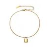 Luxury Brand Lock Charm Anklets For Women Accessories Simple Gold Color Stainless Steel Ankle Bracelet on Leg Beach Foot Jewelry