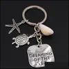 Keychains Fashion Accessories Dreaming Of The Sea Starfish Conch With Shell Keyring Fish Tail Charms Turtle Pendant Ocean Jewelry Drop Deliv