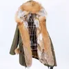 Maomaokong Naturlig Real Fur Collar Coat Kvinnors Läderjacka Vinter Använd Kvinnors Bomber Jacka Parka Coat Tjock Coat L 211007