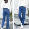 Mode haute taille petit ami décontracté jeans bleu femmes vintage poche de poche pantalon harem pantalon streetwear cowboy denim pantalon 210416