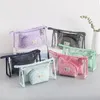 3 pièces/ensemble Femmes Étui De Maquillage Fermeture À Glissière EN PVC Multifonctionnel Portable Grande capacité À Main Cosmétique Pochette De Rangement Trousse De Toilette