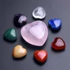 Doğal Kristal Taş Boncuk Kalp Şeklinde Taş Süsler 7 adet / takım Yoga Enerji Taşları El Sanatları Ev Dekorasyon GGA5144