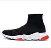 2022 Hız Sneakers Eğitmenler Örgü Çorap Ayakkabı En Kaliteli Orijinal Erkek Bayan Siyah Beyaz Kırmızı Örgü Rahat Ayakkabılar V2