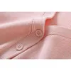 Mode damer mjuka cardigans sommar rosa casual kvinnlig v nacke stickare eleganta kvinnor stickar rayon tjejer tröja 210527