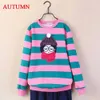 Sweatshirt for Girls Winter Fleece School Children's Sweater Stripe Clothes 10 12 Years Thicken Autumn Kids Pullover Tops 211110