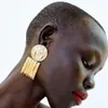 Stud The Stylish Minimalist Cross-border Burst Metallic Boucles d'oreilles pour femmes Rétro