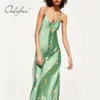 Été Femmes Long Vintage Strap Floral Print Sexy Satin Maxi Slip Dress 210415