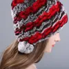 Vinter riktiga päls hattar kvinnor mode skidhatt öron varmare elastisk hår lock utomhus