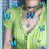 Chokers Necklaces & Pendants Jewelry Ins Girl Butterfly Pendant Women Vintage Harajuku Stainless Steel Letter Beads Choker Cool Girls Punk S