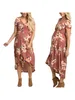 Summer Maternity Floral Dress For Pregnant Woman Casual V-neck Sundress Short Sleeve Flower Dress Outdoor Clothes