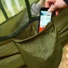 Portable Outdoor Camping Namiot Hamak z Moskitiery Net 2 Osoba Zadasztowa Spadochron Wiszący Łóżeczko Polowanie 210T Nylon Sleeping Huśtawka