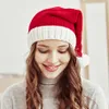 Sevimli Ponpon Çocuklar Kız Erkek Kırmızı Beanie Cap Noel Ebeveyn-Çocuk Şapka Düz Renk Sıcak Tığ Anne Bebek Bonnet Şapka Çocuklar için