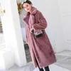 Vinter Kvinnor Högkvalitativ Faux Kanin Fur Coat Luxury Long Fur Coat Loose Lapel Overcoat Tjock Varm Plus Storlek Kvinna Plush Coats 210817