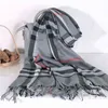 D1173 Fringed Cashmere Szalik Szalik Kobiety Ciepłe Koc Scarv Kulka Kulka Wrap Siatka Szal Szalik