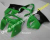 Svart Green Fairing Kit för Kawasaki Parts ZX6R ZX-6R 98 99 Bodyworks ZX 6R 636 1998 1999 ZX-636 Sportbike inredning