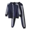 Niños Ocio Deporte Traje Primavera Niños Niñas Algodón Cremallera Chaqueta Pantalones 2 Unids / set Bebé Casual Chándal Ropa para niños 10 años P0831