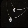 Solitaire Moissanite Diamond Pendant Real 925 Sterling Silver Charm Party Wedding Pendants Halsband för kvinnor Fina smycken gåva