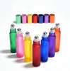 10 ML Roller Ball BottlesMatte Kleur Opslag Flessen Glas Raffined Oil Fles Perfumbottle Leaps Fleszc455