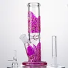 Atacado 18.8mm feminino articulação articulação 3d handmade bolinho de massa tipo linha reta estilo bongs Óleo Dab equipamento tubo de água com tigela difusa de vidro downstem tigela Fulgor no escuro