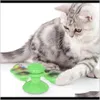 Jouets Fournitures Maison Jardin Drop Delivery 2021 Moulin À Vent Interactif Chien Chat Tourbillonnant Tourne-Disque Taquineries Chatouiller Puzzle Jouet Pour Chats Chiens Pl