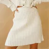 Hiver tricoté Midi jupe femmes automne Slim Fit couleur unie taille élastique hanche jupe pour femmes crayon moulante jupe 210514