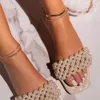Luxurys Designers Shoes New Women Pearl Beach Shoes Flat Woman Sandals String Bead Summer 2021 Woman Shoes Lady Fashion Slippers2863
