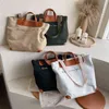 Soulder Bags Casual Canvas Women Handbags Designer Letters Shoulder Crossbody Female Large Capacity Tote Leather Patchwork Shopper Bag 240415