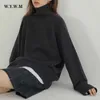 Wywm Turtle Neck Cashmereのセーター女性韓国風の緩い暖かいニットプルオーバー冬の出雲怠惰なOAF女性ジャンパー211007