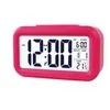 Reloj despertador silencioso inteligente LCD temperatura inteligente lindo fotosensible junto a la cama alarmas digitales relojes Snooze luz nocturna calendario WH0046