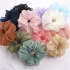 Lady Chiffon Hair Scrunchies Women Girl Solid Elastic Bands Hairs Rope Ponytail Holder Large Intestine Sports Dance Scrunchie 1498 B3