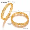 Wando 1pcs Gold Color Ethiopian Arab Flower Wedding Bangles&bracelet for Women Dubai Bracelet Jewelry Party Gold Accessories B12 Q0719