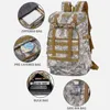 Camouflage Tactical Ryggsäck Vattentät Army Bag Man Molle Military Pack för Travel Camping Klättra Rucksack Jakt Ryggsäckar Q0721