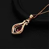 Crystal Womens Necklaces Pendant new natural red 18K gold Diamond silver plated