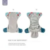 Elinfant Matching waterproof baby pcoket diapers 8 pcs gray mesh cloth diapers and 8pcs microfiber inserts 211028