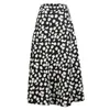 Daisy Stampa Maxi Long Skirt Women High Waist Boho Black Skirt High Street Chic A-Line Beach Skirt Faldas Summer 210415