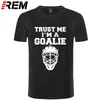 Trust Me I'm A Goalies T-shirt Men Cotton Summer Fashion Short Sleeve T Shirt Men Funny Ice Hockeys Player Gift Brand Clothing 210409