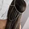 Clip per capelli Barrette Elegante Nappa lunga Rinestone Gioielli da sposa Coperto di matrimonio per donne Accessori per la testa cristallina