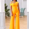 Adyce Sommer Orange 2 Zwei Stücke Sets Sexy Spaghetti Strap Kurzarm Tops Lange Hosen Frauen Fashion Club Party 220315