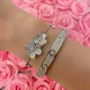 2022 Pure 925 Sterling Silver Jewelry Women Flower Cherry Bracelet Party Wedding Diamond Luxury Brand Top Quality Lock Cute8013091