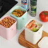 600ml 밀 짚 점심 식사 상자 건강한 소재 벤토 ES 마이크로 웨이브 식기 식품 저장 용기 야외 210423