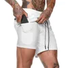Pantalones cortos para hombre Joggers Hombres 2 en 1 Deporte Gimnasios Fitness Culturismo Entrenamiento Secado rápido Playa Hombre Verano Correr