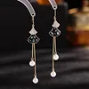 Tempérament Femmes Zircon Pearl Chandelier Brandelier Brand de luxe S925 Pin en argent Crochet plaqué 18k Shell Shell Fanshaped J8157312