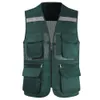 Heren vest tool jas mode zomer fotograaf vest mesh werk mouwloze jack veel zakmode