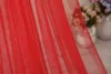 Czerwony miękki welon ślubny długi zwykły krawędź bridal białe dwie warstwy x0726