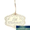 10st / set diy trä ihåliga prydnad hantverk aktiviteter gåvor med rep eid mubarak muslim hem dekoration ramadan dekor pendant fabrik pris expert design