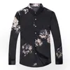 Moda Uzun Kollu Erkekler Sosyal Gömlek Bahar Streetwear Rahat Çiçek Gömlek Elbise Erkek Ince Düzenli Fit Giysileri