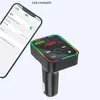 Kit de voiture Bluetooth F2 Transmetteur FM Lecteur MP3 Muisc Mains libres sans fil PD Rapide Chargeur de voitures rapide 3.1A Prise en charge de la carte TF USB BT RGB Lampe à LED Flash