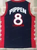 Scottie Pippen Basketball-Trikot, komplett genähte Herren-Trikots in Blau und Weiß, Größe S-XL, XXL-Shirts