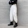 メンズパンツメンメンズストリートウェアファッションベルトポケットカジュアルカーゴハーレムパンツカップルのためのハラジュク韓国ズボンのズボン